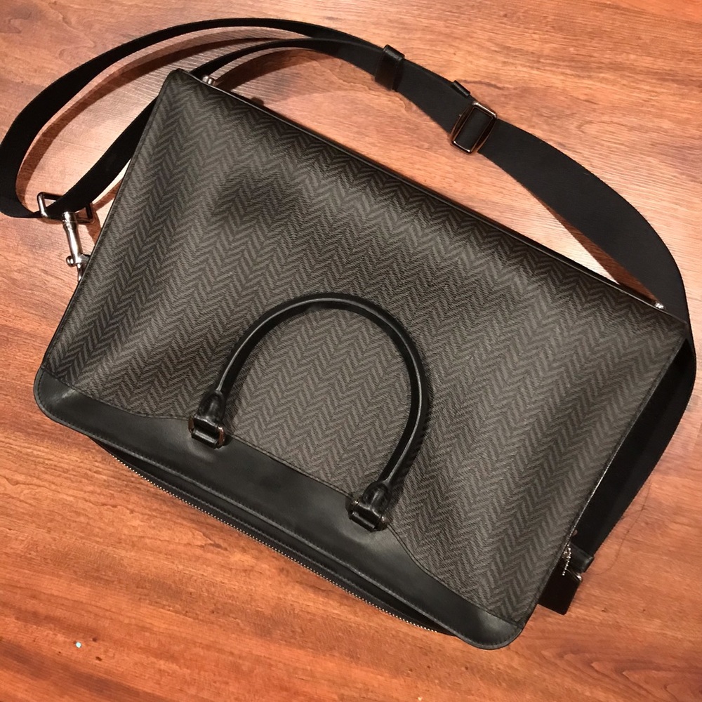 Coach black grey laptop bag
